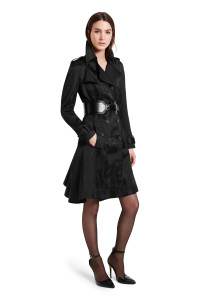 Look 11 Trench Coat in Black Jacquard, $89.99 Croc Effect Belt in Black, $29.99 Ankle Strap Shoe in Black, $39.99